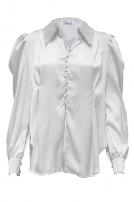 Блуза - рубашка "Аннаэль" белая, атлас