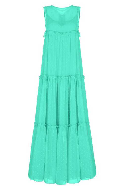 Платье "Марика" бирюзовое с текстурой, макси