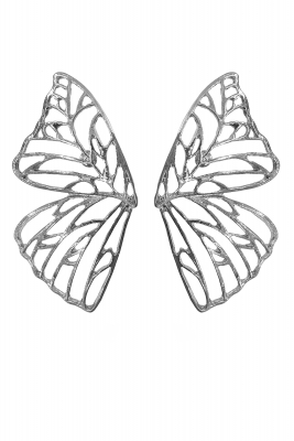 Серьги "Крылья бабочки" серебристые