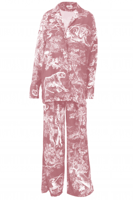 Костюм - пижама "Паскаль" молочный, нежно-розовый принт "прованс"