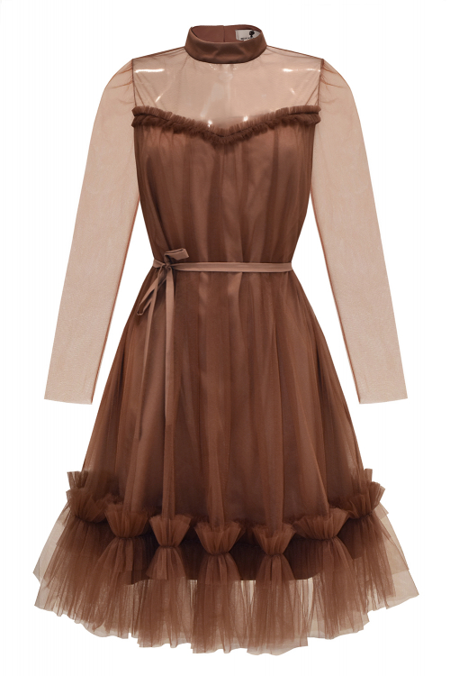 Платье "Энни" темно-коричневое