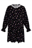 Платье "New Салли" черное, принт мультицвет, с воротником