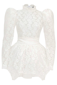 Платье "Дженнер" белое, кружево, мини + подъюбник
