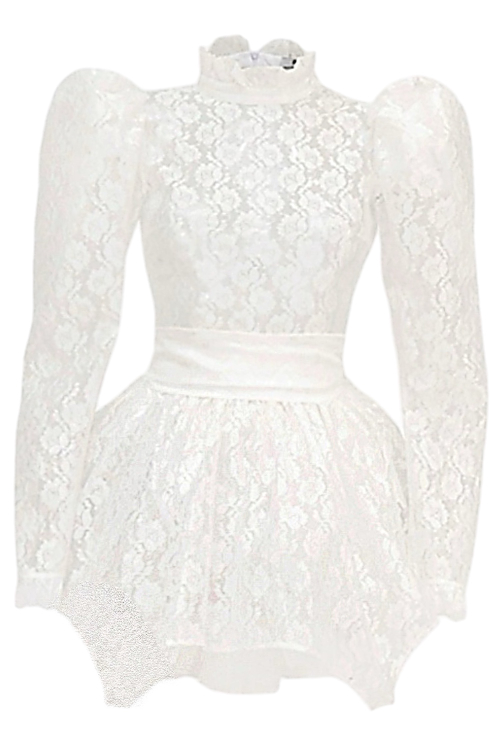 Платье "Дженнер" белое, кружево, мини + подъюбник