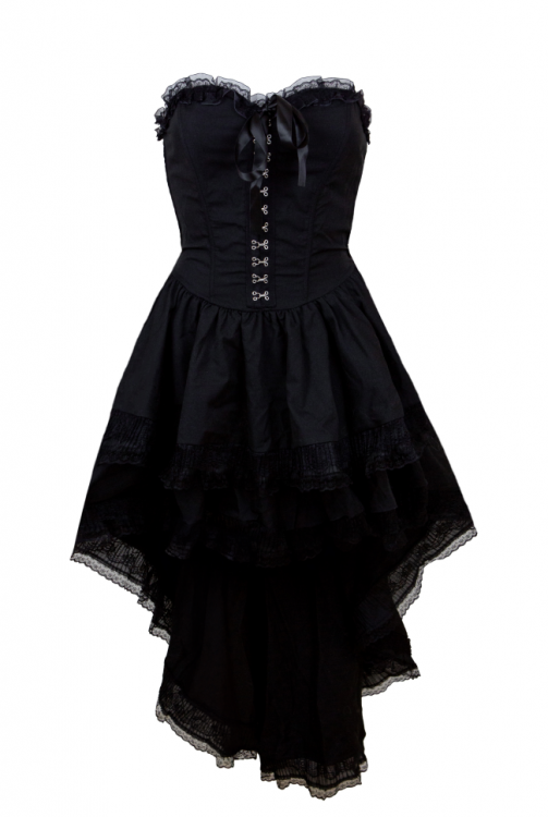 Платье черное, со шлейфом, кружево по декольте