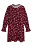 Платье "New Салли" бордовое, цветочный принт, с воротником