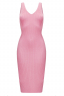 Платье "Эрин" розовое, трикотаж, обтягивающее, миди