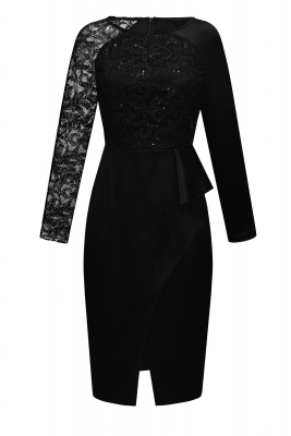 Платье "Кейт" черное, вышивка с пайетками
