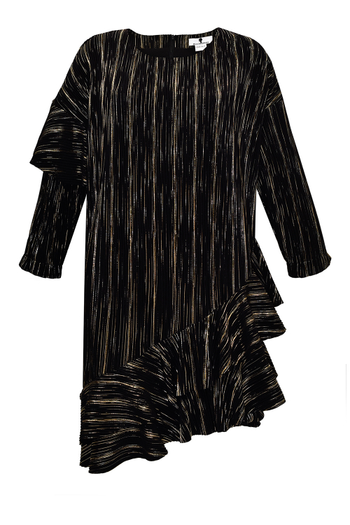 Платье "Скай" черное гофре, с люрексом