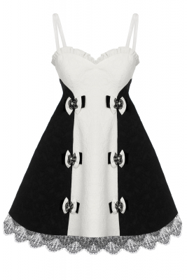 Платье "Кимберли" черное с молочным  мини