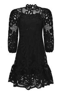 Платье &quot;Флорена&quot; черное, кружево, с комбинацией