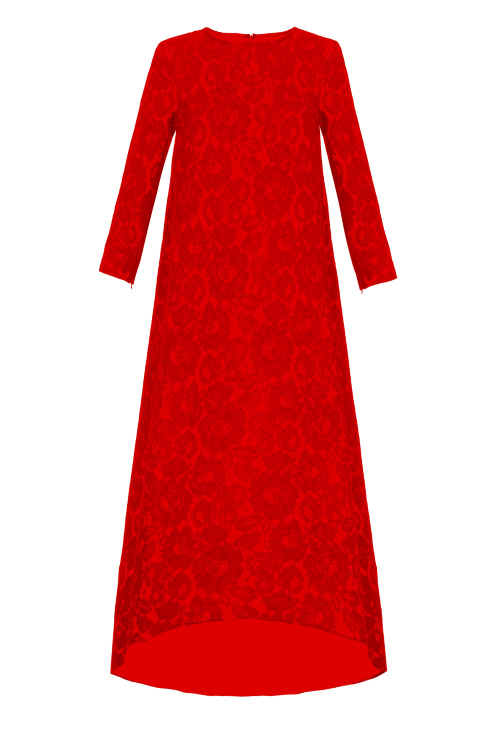 Платье "Мадлен" красное с рукавом