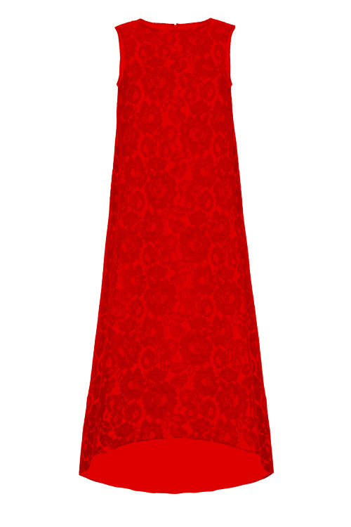 Платье "Мадлен" красное, без рукавов
