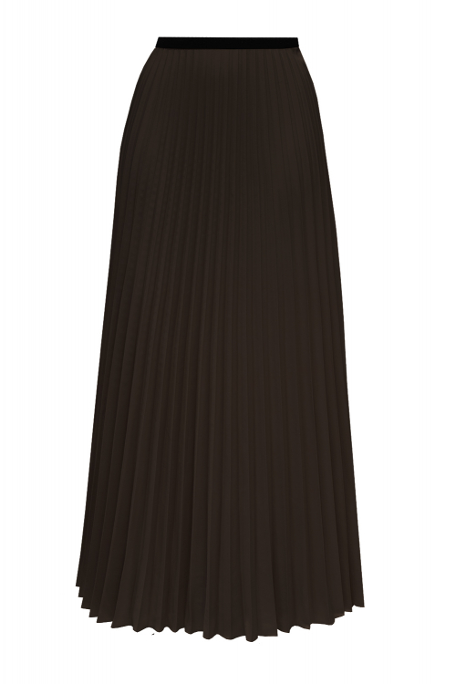 Юбка шоколадная, плиссе, макси (длина 100 см)