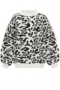 Джемпер (кофта, свитер) белый, принт &quot;леопард&quot;