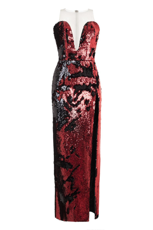 Платье "Вайнона" красно - черные, пайетки