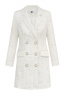 Платье-жакет "Мэйсон" белый, удлинненный, золотистая клетка