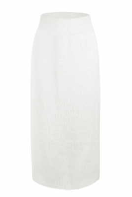 Юбка белая, миди (85 см),ангора, с завязками на талии, пушистая