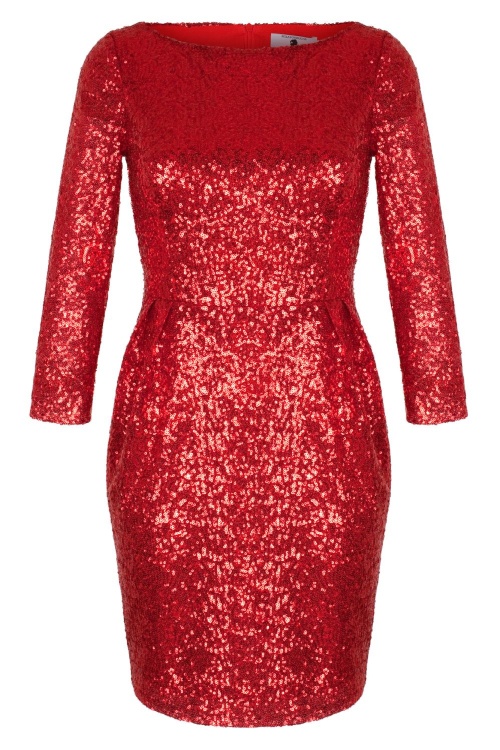 Платье "Руанна" красное, пайетки, мини