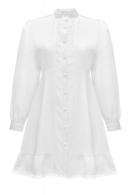 Платье "Глоудис" белое, с кружевом