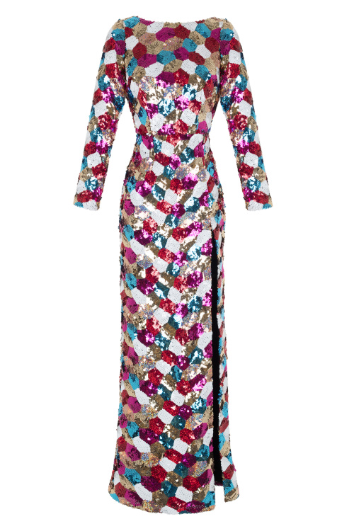 Платье "Джипси" разноцветное, пайетки, ромбы
