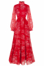 Платье "Амедеа" красное, молочный принт, макси
