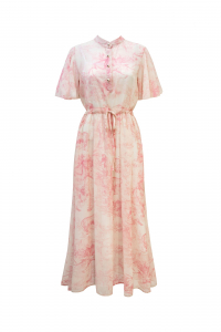 Платье &quot;Плисанс&quot; молочное, нежно-розовый принт &quot;прованс&quot;