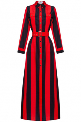 Платье "Бриджит" красное - черное в полоску
