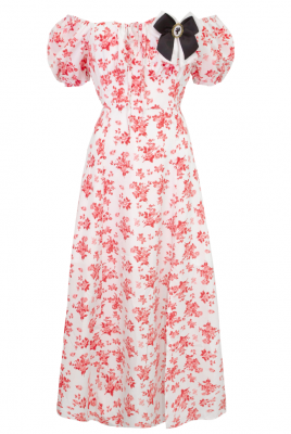 Платье "Розарио" Красно Цветочный принт