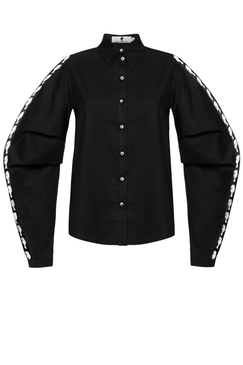 Блуза "Глэдис" черная, с лого