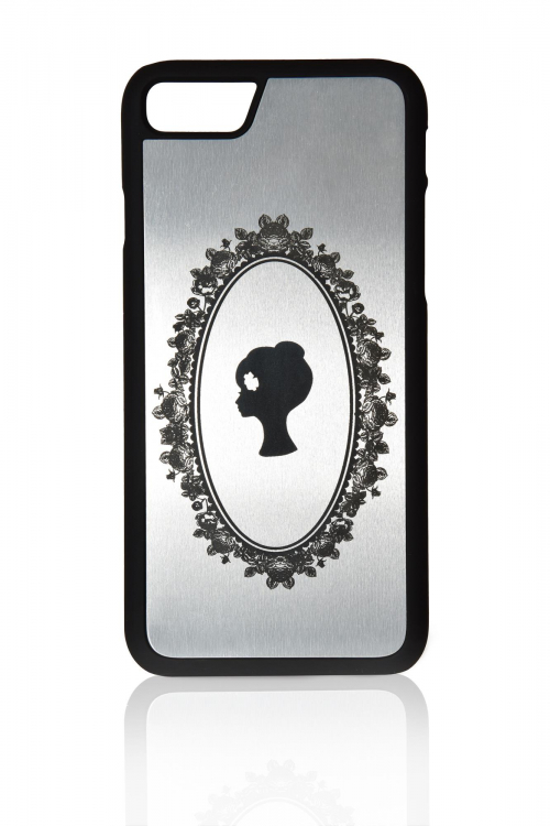 Чехол "NEW Лого" для iPhone  7, черный c серебром