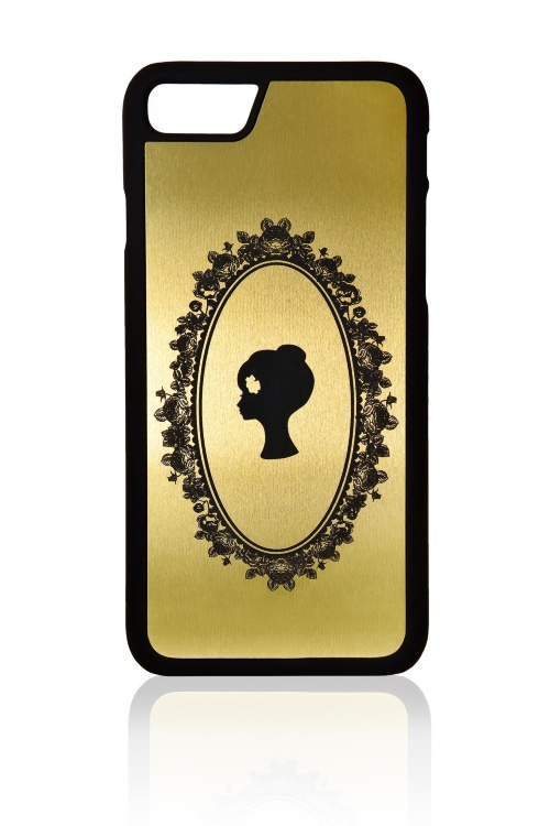 Чехол "NEW Лого" для iPhone  7, черный c золотом