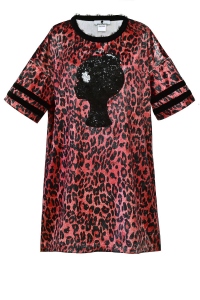 Платье &quot;Неон&quot; красный леопард, бархат