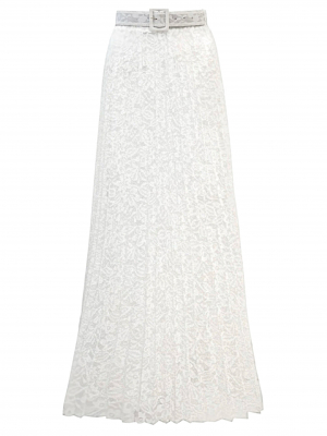 Юбка "Меллани" белая, кружево, плиссе (100 см)