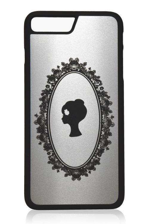 Чехол "NEW Лого"для IPhone 7+,черный c серебром