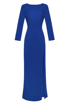 Платье "Джипси" синее, трикотаж с люрексом