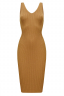 Платье "Эрин" песочное, трикотаж, обтягивающее, миди