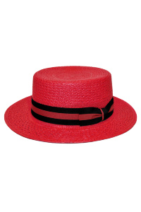 Шляпа &quot;Канотье&quot; красная
