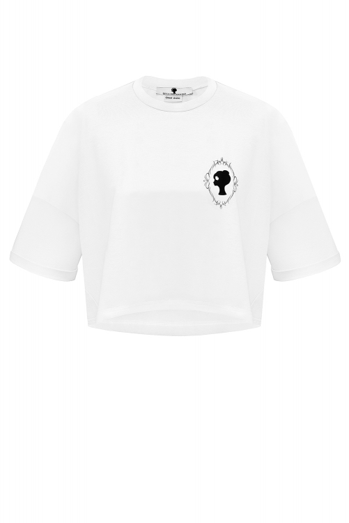 Кроп-футболка "Лого Vintage" белая
