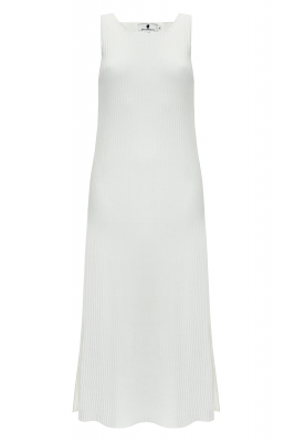 Платье "Уолли" белое, трикотажное, вязка "лапша"