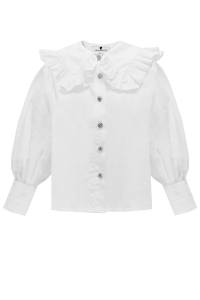 Блуза - рубашка белая, c широким воротником