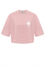 Кроп-футболка "Лого Vintage" пудровая (розовая)