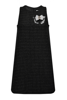 Платье - сарафан "Бренда" черный, с люрексом, твид