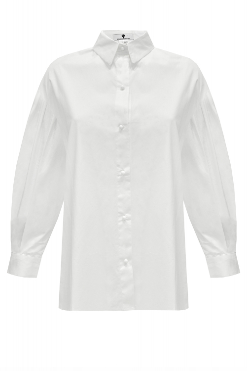 Блуза - рубашка "Верелея" белая, широкие рукава