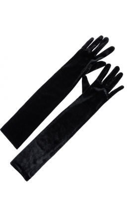 Перчатки "Бархат" черные, длинные