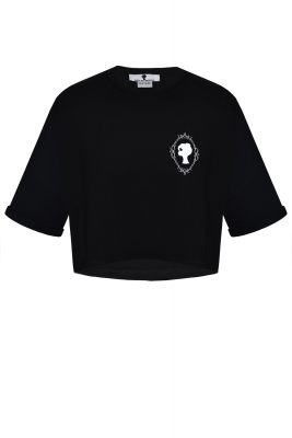 Кроп-футболка "Лого Vintage" черная