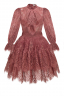 Платье "Анжелика" коралловое, мини, кружево