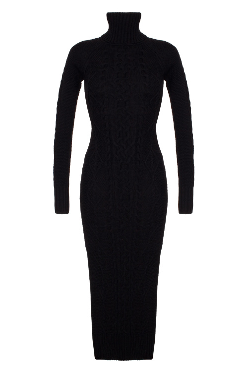 Платье "Инесса" черное, вязаное, макси