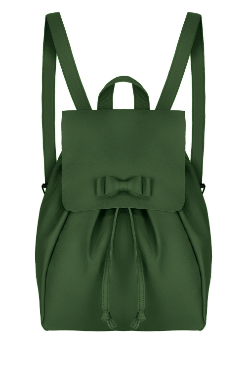 Рюкзак зеленый кожа