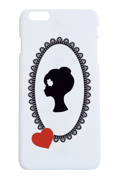 Чехол "Лого" для IPhone 6+,белый с сердцем